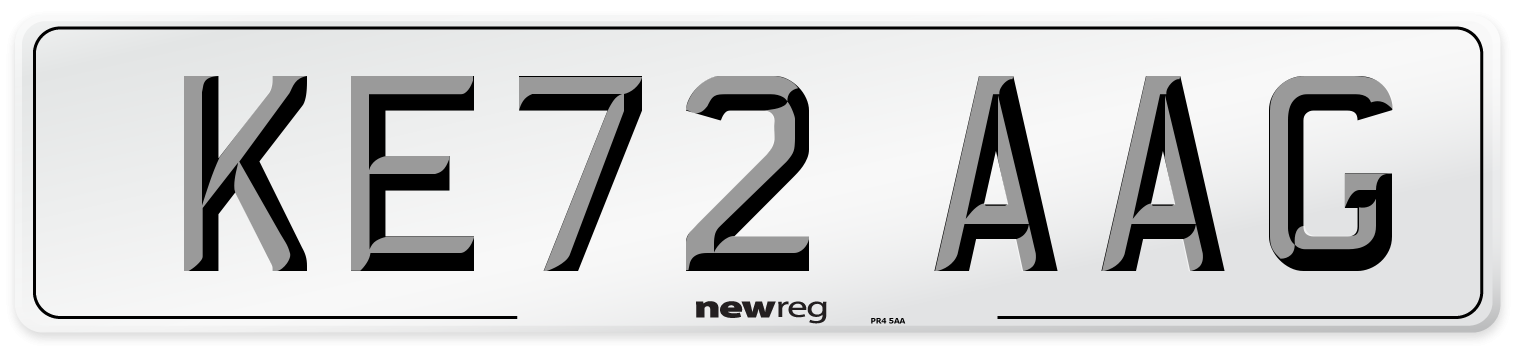 KE72 AAG Number Plate from New Reg